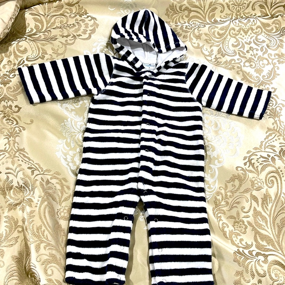 BABY SNAPPER ROCK NEW ZELAND  FRENCH TERRY CLOTH ROMPER/COVERUP SIZE 12-24M